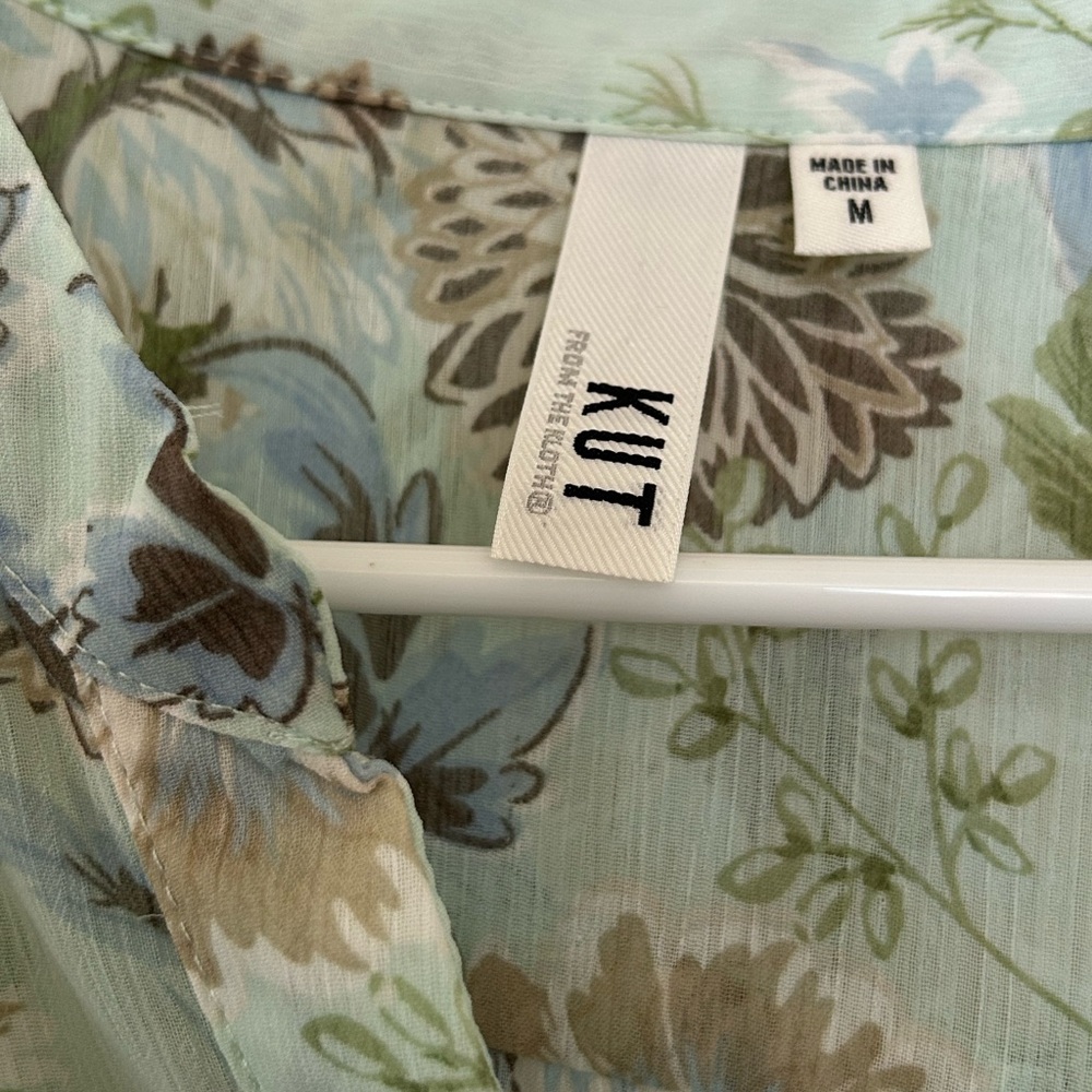 Kut from the Kloth Floral Blouse - Blue and Green